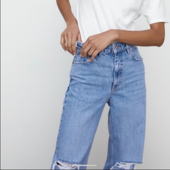 Zara Full Length Wide Leg Jeans Size 10 - Picture 5 of 15